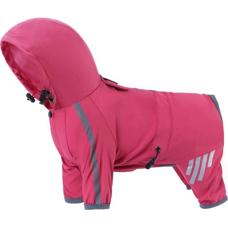 Imperméable pour chien à enfiler, veste de pluie coupe-vent pour chien, vêtements pour animaux de compagnie quatre saisons, imperméables pour les promenades en extérieur avec bandes réfléchissantes