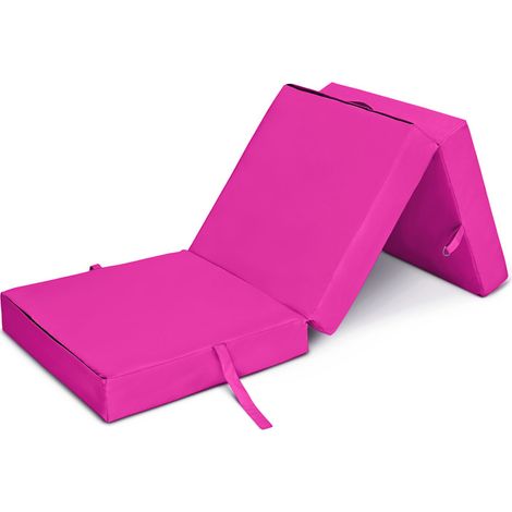 Loft 25 - Klappmatratze, Indoor Futonmatratze, Wasserabweisende Campingmatratze, 198x66x14 cm Faltbare Matratze mit Tragegriff, Wandelbare Matratze für Erwachsene - Rosa (1/5)