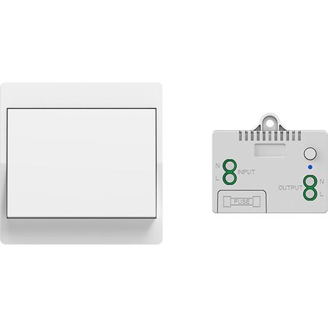 Ahlsen Interruptor inalámbrico autoalimentado, mando a distancia inalámbrico sin pilas para luces y aparatos eléctricos, resistente al agua y seguro, se puede instalar directamente en el baño, etc. (1 (1/5)