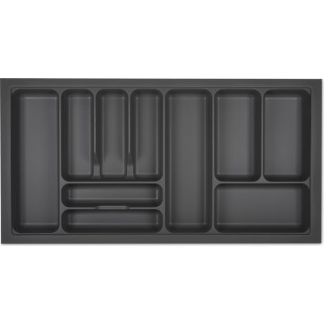 ORGA-BOX I Besteckeinsatz 919 x 473 oriongrau mit Perlstruktur und Anti-Rutschbeschichtung für Tandembox Antaro / Intivo u. ModernBox im 100er Schrank Schubladeneinsatz