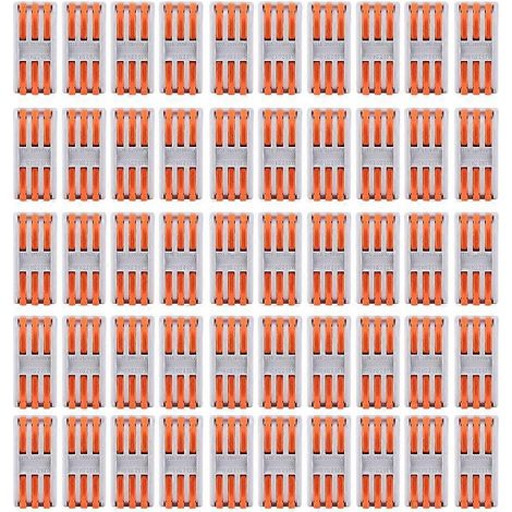 50 cosses de connexion rapide orange PCT-2-3 pour fils de calibre 11–28 AWG (1/4)