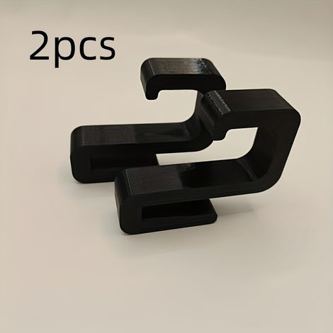 2 crochets de salle de bain résistants pour porte en verre de 8mm, fixation murale en plastique solide sans perçage, adaptée aux vêtements et serviettes, noirs. (1/5)