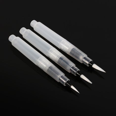 Kit de 3 pinceaux à réservoir d'eau pour aquarelle, calligraphie et peinture (1/5)