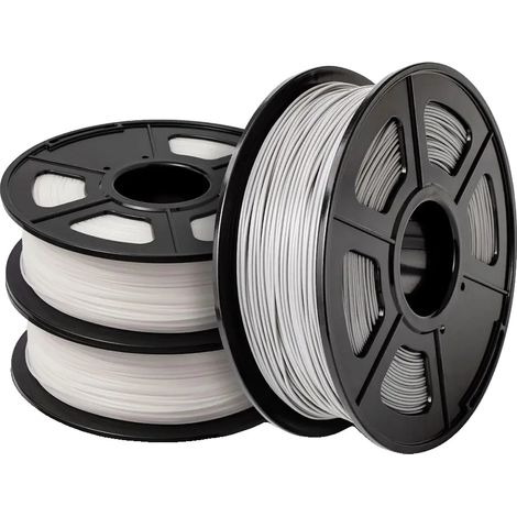 3D-Drucker-Filament, PLA-Material, 1,75 mm Durchmesser, 3 Rollen pro Packung, PLA-2WT-1GY (1/2)