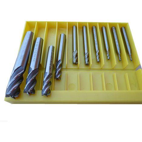 SERIE FRESE PUNTE 4 TAGLIENTI HSS TESTA PIANA 2-12MM - QUATTRO TAGLI