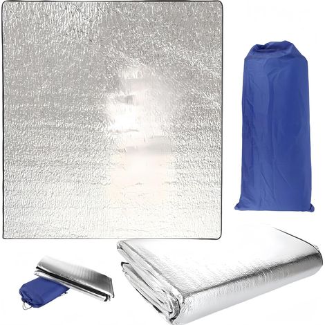CCYKXATapis de Camping en Film d'Aluminium - Ultra Léger, Pliable, Isolation Thermique - Couverture Isolante pour Tente 200 × 200 (1/5)