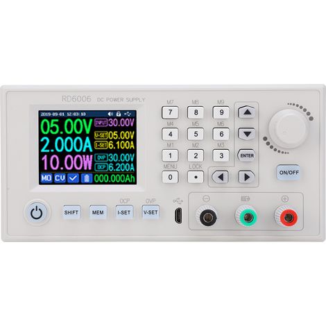 Einstellbares Schaltnetzteil RD6006, 6–70 V bis 0–60 V, 2,4-Zoll-LCD-Bildschirm, WLAN-Modul nicht im Lieferumfang enthalten