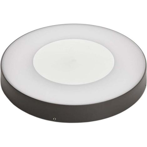 [GEBRAUCHT] B-Ware Lucande Außenleuchte LED Deckenleuchte Sora mit Bewegungsmelder IP54 grau Ø27cm (1/2)