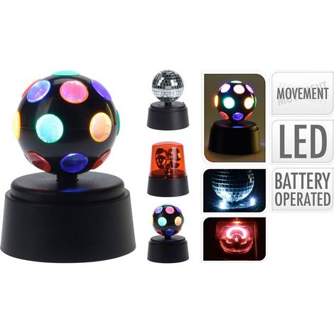 Lumières de fête - Boule disco - Couleurs clignotantes - Éclairage d'ambiance - Lot de 3 - Boule miroir - Clignotante et rotative - Parfaite pour les fêtes et les scènes de cabaret (1/5)