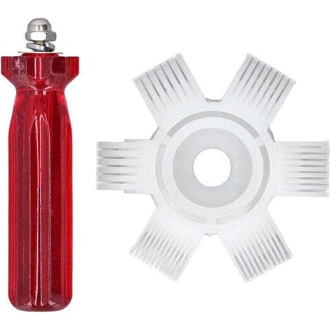 Redresseur d'ailettes de condenseur de climatiseur 6 en 1 peigne à ailettes AC outil de nettoyage de climatisation (1/4)