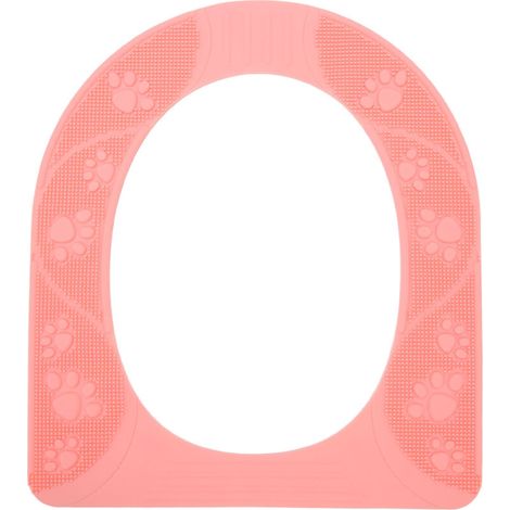 Crezuo Universeller, abwaschbarer Silikon-WC-Sitz für alle Jahreszeiten, rutschfest, rosa - Crezuo