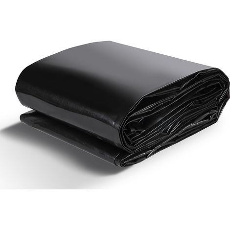 Mophorn Pond Liner, 10 x 13 ft 20 Mil Thickness, Pliable LLDPE Material Pond Skins, Easy Cutting Underlayment for Fish or Koi Ponds, Water Features, Waterfall Base, Fountains, Water Gardens, Black (1/5)