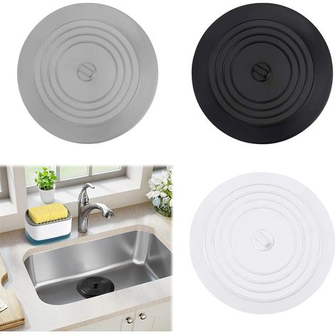 3 Pièces Bouchon Évier, Silicone Universel 15 cm, Anti Odeur Douche, Cuisine Salle De Bain (1/5)