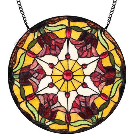 30 cmAttrape-soleil vitrail fleurs sauvages papillons abeilles, décoration fenêtre, cadeau femme (1/5)