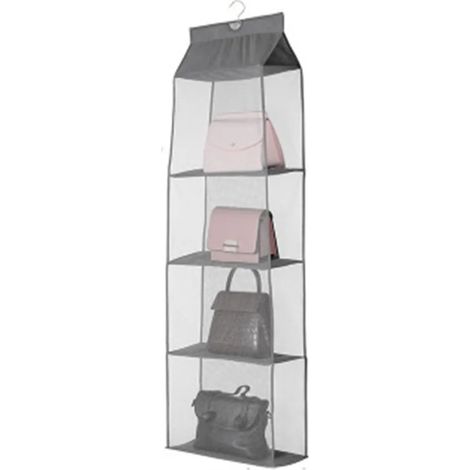 Hängende Handtaschen-Aufbewahrung Organizer Haushaltswaren Vliesstoff 4-Taschen-Geldbörse Tasche Organizer für Schrank (1/4)