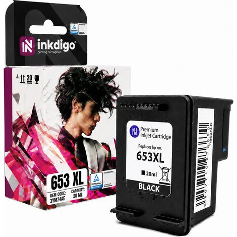Inchiostro Inkdigo 653 XL compatibile con HP DeskJet PlusInkAdvantage6475 certificato TÜV (1/5)