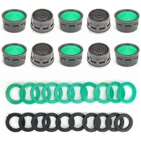 Kaelt - Aérateur de et 10 pièces, aérateur de et, aérateur à économie d'eau avec 20 joints, diamètre extérieur 21 mm, aérateur de et pour salle de bain et cuisine (1/5)