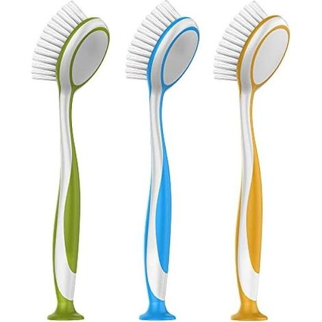 Brosse à Vaisselle, tête Ronde, Dimension 5.5 x 25 cm - Lot de 3 pièces en différents Couleurs