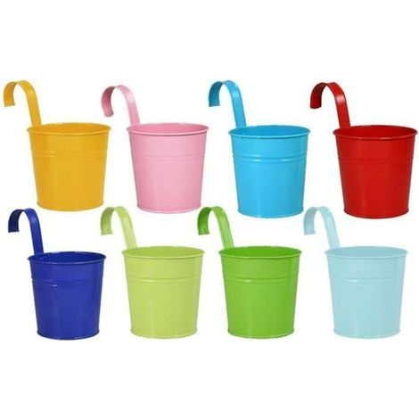 Blumentopf – Eisen – Für Balkon und Wand – Einfache Aufhängung – 8er-Set (1/5)