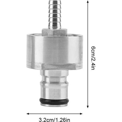 Reusable Soda Lid, Keg Tap Adapter, Carbonator Cap, Pressure Brewing Accessory (1/4)
