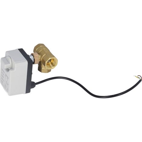 DN20 3-Wege-Kugelhahn, 3-adrig, 2-Wege-betätigt, Messing, motorisiert, 220 V AC, 3/4-Zoll-Innengewinde (1/5)