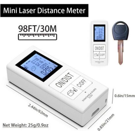 Telémetro láser portátil, mini medidor infrarrojo digital recargable, herramienta de medición para uso doméstico de 25 m, 1 unidad (1/4)