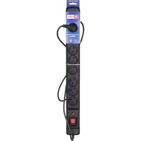 Activejet ACJ COMBO 9GN 3M black power strip with cord (1/3)