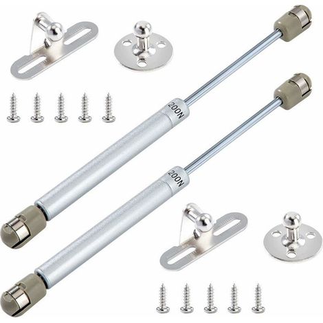 Vérins à gaz 200N pour meuble – Amortisseurs à gaz en plastique ABS et acier – Charge maximale 20kg – Lot de 2 – Installation simple (1/5)