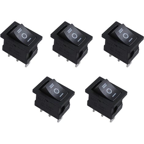interrupteurs unipolaires à deux positions (SPDT), marche-arrêt-marche, à bascule, 250 V CA/6 A ou 125 V CA/10 A (1/5)