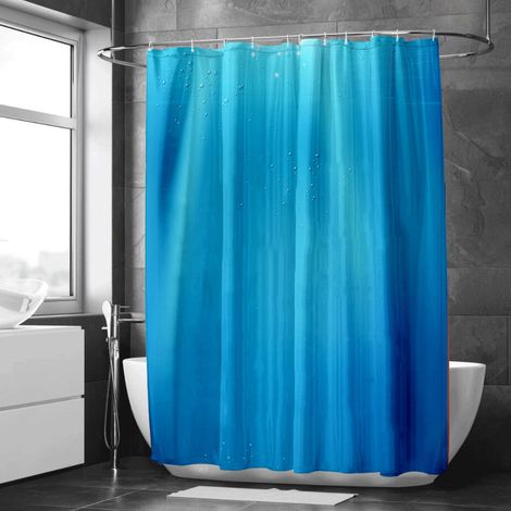 Rideau de douche motif poissons tropicaux colorés, rideau salle de bain imperméable, 90x180 cm (1/5)