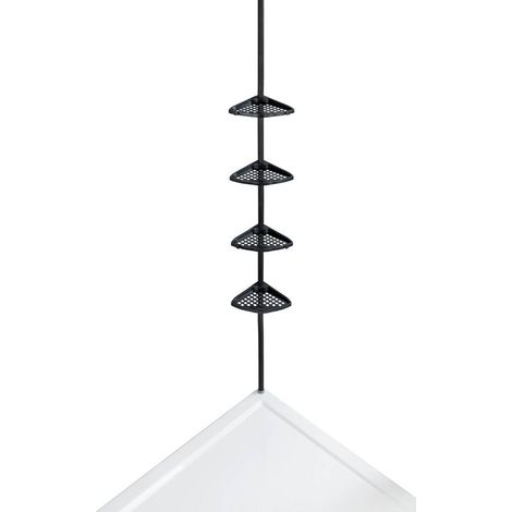 Étagère de douche réglable en métal – Longueur 26cm, largeur 19,5cm, hauteur 85-250cm – Résistante à l'humidité et facile à nettoyer (1/5)