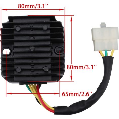 6-pin adjustable rectifier compatible with 125cc, 150cc, 200cc, and 250cc scooters. (1/4)