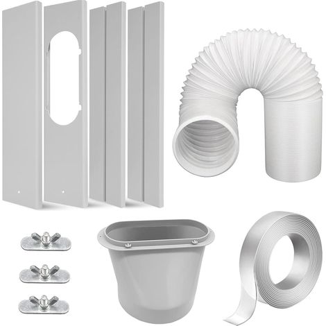 Kit de fenêtre pour climatiseur portable – PVC durable – Longueur réglable 43 à 140 cm – Joint d'étanchéité pour fenêtres coulissantes (1/5)