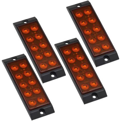Applicable 10 PCS Feu de position latéral de remorque 12V-24V,feux de circulation étanches IP67 pour camion,feux de couleur ambre,10 LED,feux de position avant et arrière pour remorque,camion,van (1/5)