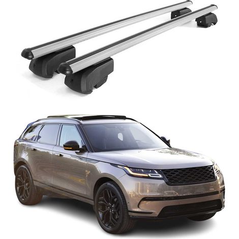 OMAC Barres de toit en aluminium pour Land Rover Range Rover Velar L560 2017-2026 – City Crash – ISO/PAS 11154:2006 – Antivol inclus – Charge max 75 kg – 2 barres Argent (1/4)