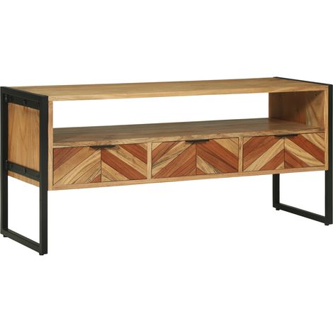 TV-Schränk Braun 100 x 35 x 50 cm Massivholz Akazie
