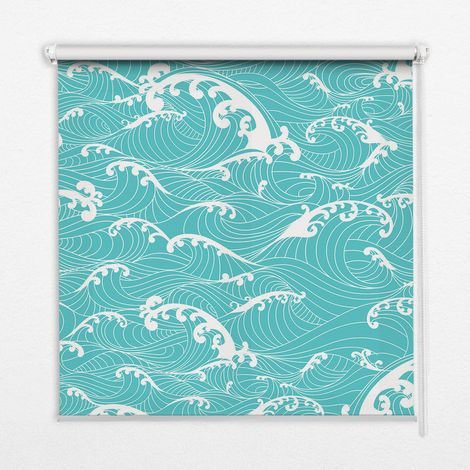 Tenda a Rullo Interna per Finestra - Tenda Filtrante Luce - Tenda Privacy - Tenda Decorativa Rettangolare - Rullo per Interni - (70 cm x 140 cm) - Onde (1/5)
