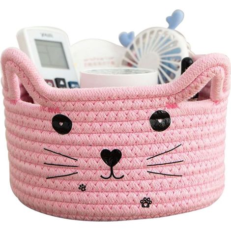 Bardusch-Panier tressé en coton, rose, pour jouets, produits cosmétiques ou rangement enfants et animaux (1/4)