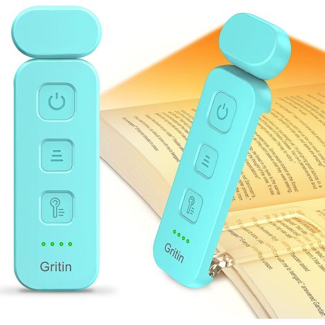 Wiederaufladbare Leselampe, 3 augenschonende Farben und 5 einstellbare Helligkeitsstufen, tragbare, langlebige Mini-Clip-Leselampe fürs Bett, Geschenk für Bücherliebhaber