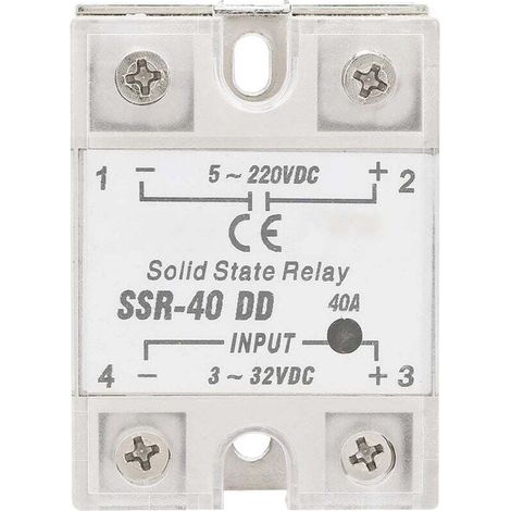 Relais à semi-conducteurs SSR-40 DD 40A 5-220VDC pour le processus d'automatisation industrielle