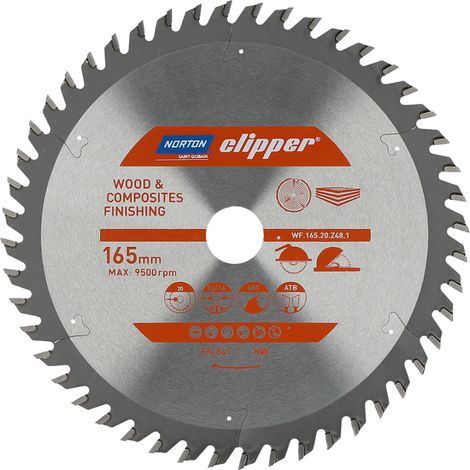 Lama circolare Norton argento 165 mm carburo