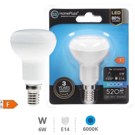 SPOT LED E14 - 6W BLANC FROID - DIAMETRE 50