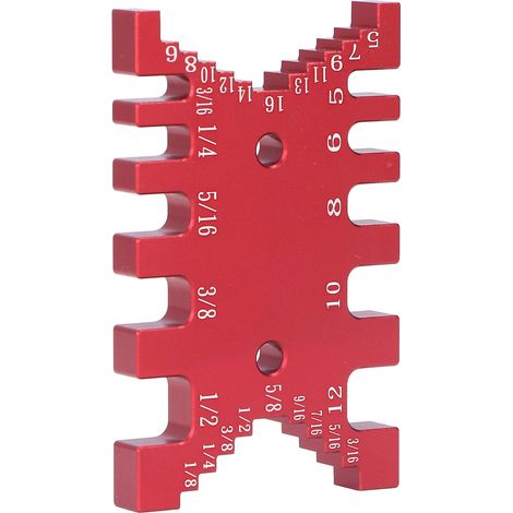 Guide de coupe à tenons en aluminium, pied à coulisse à queue d'aronde, règle métrique et impériale, outil de mesure pour menuiserie, rouge, format carte (1/5)