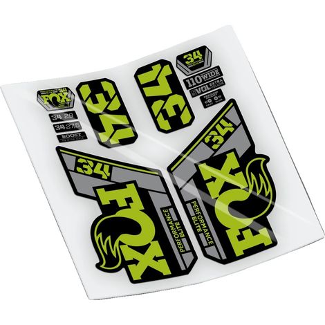 Pegatinas de vinilo resistente, hechas a medida para horquillas de bicicleta, color verde lima. (1/2)