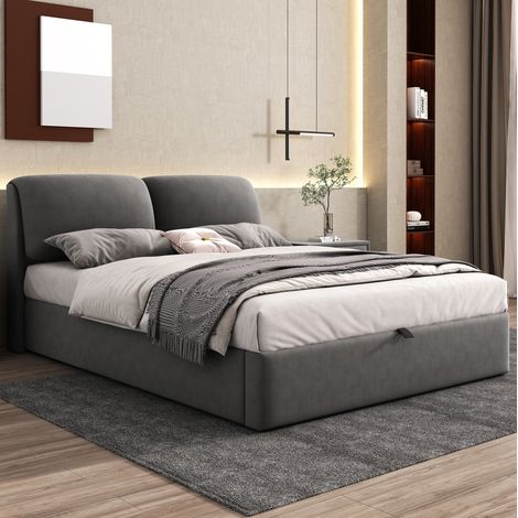 letto contenitore 140x200 con 3 cassetti velluto OKMYHOME (1/5)