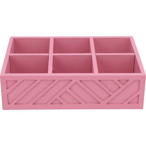 Boîte de Rangement Café Bois Rose 30x20.5cm Organiseur Bar à Café avec Séparateurs pour Comptoir Cuisine Accessoires (1/5)