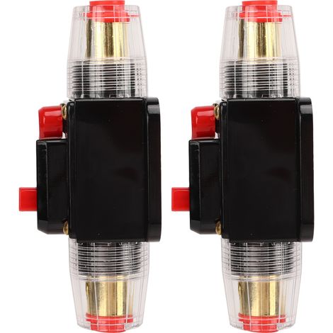 Disjoncteur en ligne 12-24 V avec porte-fusible à réarmement manuel, cosses de batterie et gaine thermorétractable pour système audio de voiture ou de bateau, 100 A (1/5)