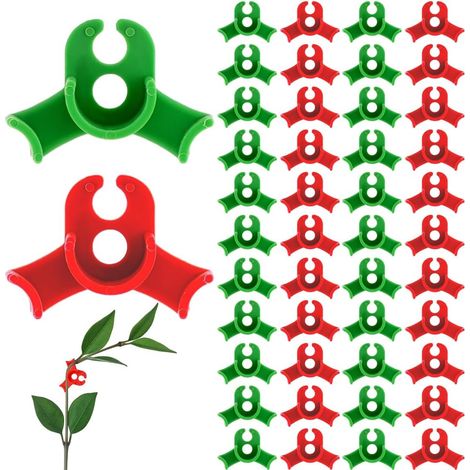 CCYKXA 40 Pflanzenclips, Pflanzenstützclips, verstellbare, spannungsarme Stützclips, 90-Grad-Gartenpflanzenstützclips, für Kletterpflanzen