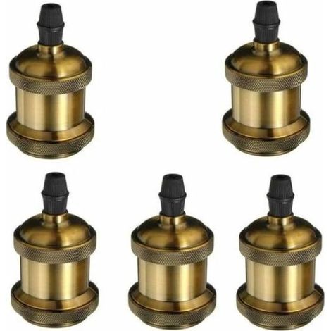 5 Pack Edison Douille Vintage E27 Adaptateur De Lampe Rétro Vintage Lustre Sans Fil En Cuivre 110-240V (1/4)