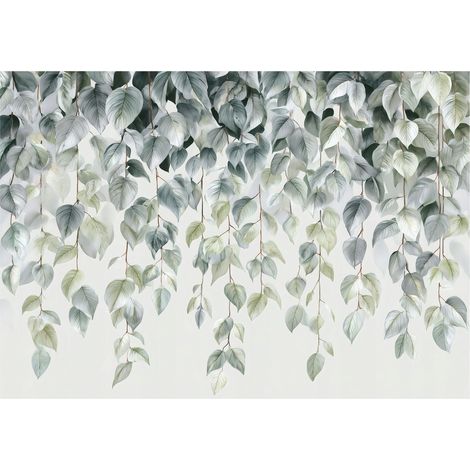 Fototapete Hängende Blätter Natur – Moderne Großformat Wandtapete 150x105 cm – Für Wohnzimmer & Schlafzimmer